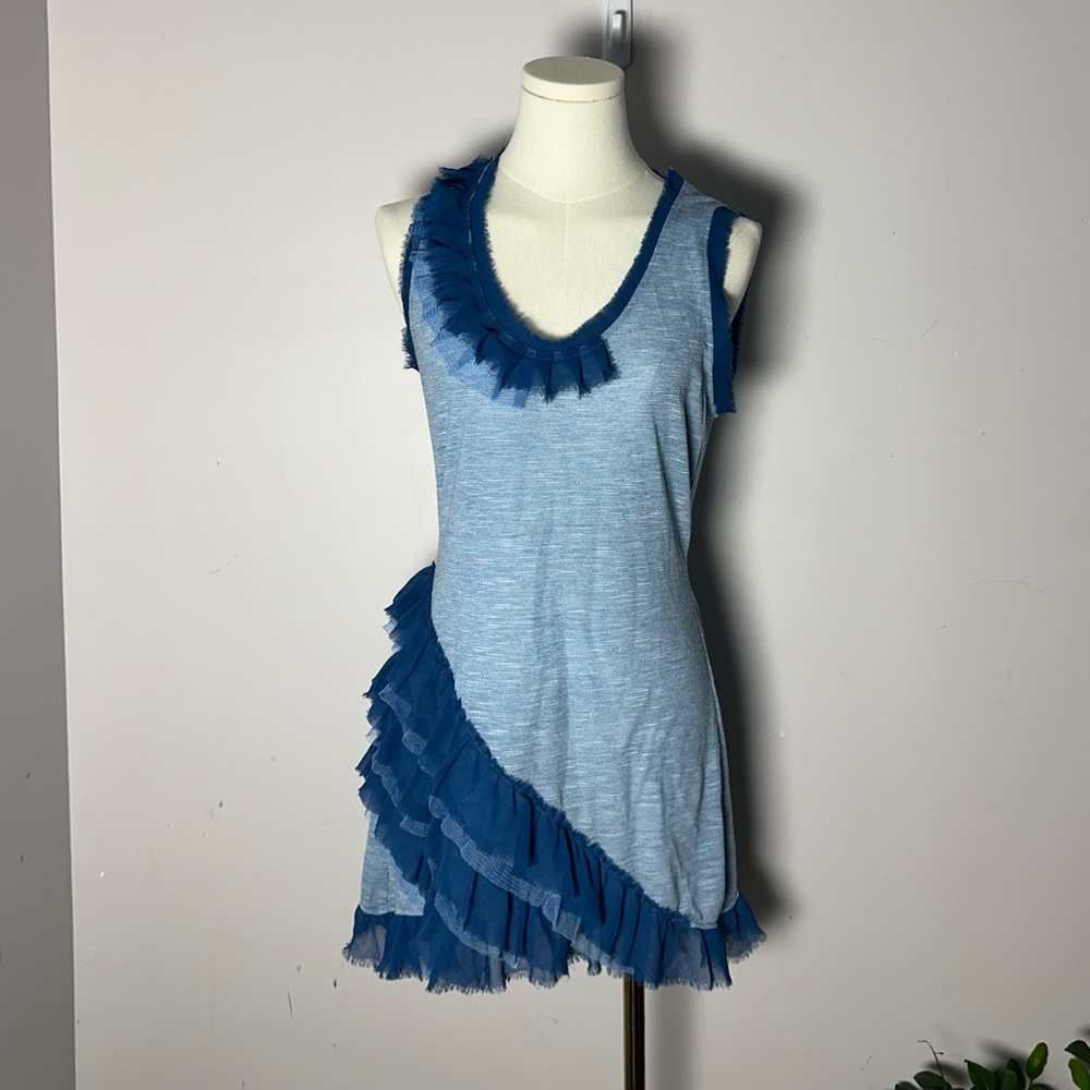 Womens Ruby Rose Blue Sleeveless Shirt Top Blouse L Large